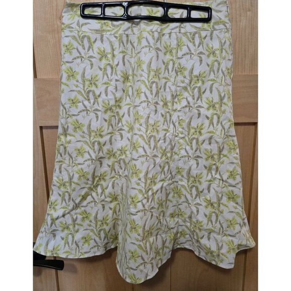 Gap Stretch Womens Floral A-Line Skirt White & Green Size 4 fairy core - Picture 2 of 8